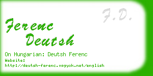 ferenc deutsh business card